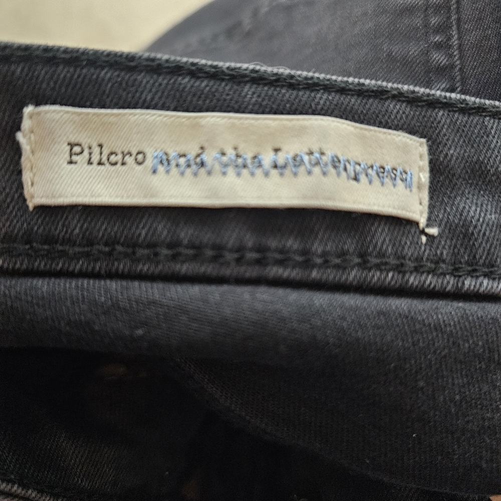 Pilcro Anthropologie High Waist Flared Black Jeans In 27 - Picture 7 of 10